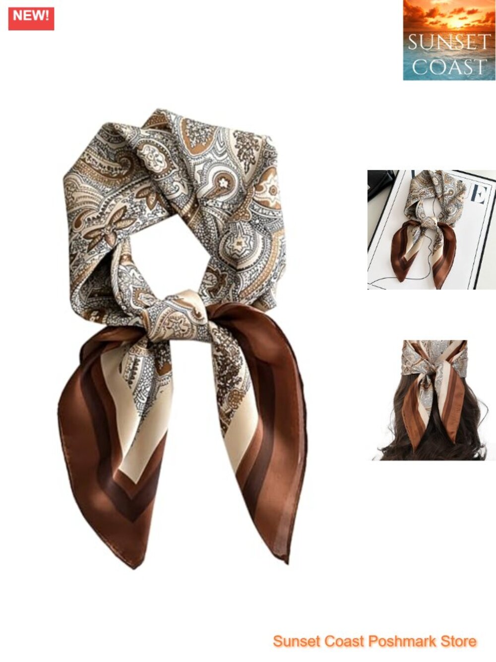 100% Polyester Satin Silk Square Scarf Hair Wrap Headscarf for Sleeping
